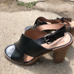 Madewell black leather heels